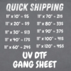 Enhance Your Designs with Our UV DTF Customizable Gang Sheet